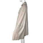 Bonnie Cashin for Sills Late Late 1960's Taupe Beige Leather Cape with Brass Hardware, side