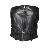 Montana Black Leather Bustier Zip Up with Snap Belt PHOTO 1 OF 6