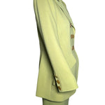  Christian Lacroix Avocado Green Double Breasted Skirt Suit Ensemble, NWT SIDE 2/8