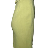  Christian Lacroix Avocado Green Double Breasted Skirt Suit Ensemble, NWT SKIRT SIDE 5/8