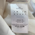 Christian Dior 2000's Cream Silk Pleat Front Button Up Sleeveless Blouse, tag