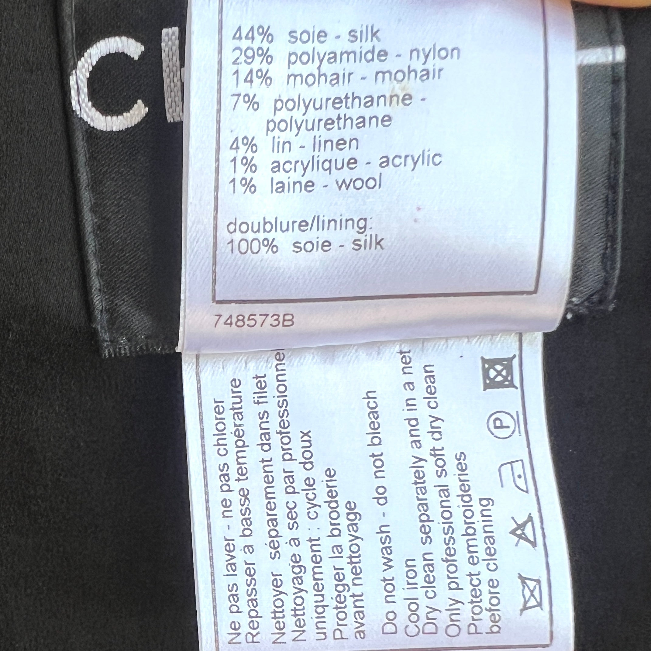 Chanel F/W 2005 Black Lightweight Metallic Tweed Cropped Jacket, tags