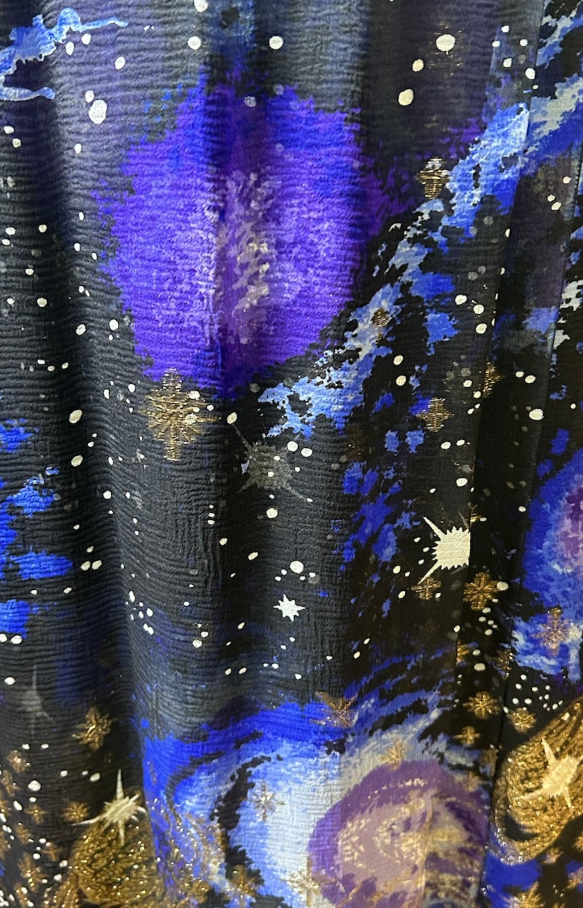  Paul-Louis Orrier 70s Galaxy Gown Chiffon Ensemble DETAIL OF GALAXY PHOTO 5 OF 7