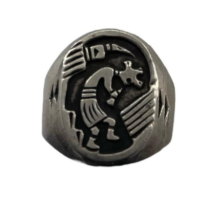 Hopi Kokopelli Sterling Silver Ring Size 10 FRONT PHOTO 1 OF 3