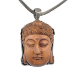 Tibetan Carved Buddha with Sterling Silver Necklace DETAIL PHOTO 3 OF 4