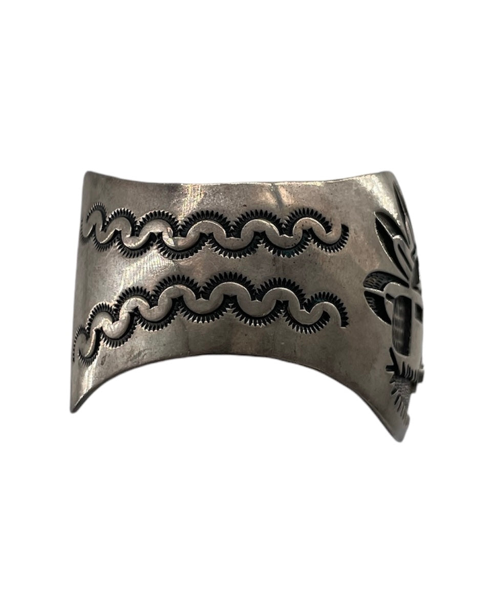 Hopi Kachina Sterling Silver Cuff Bracelet SIDE PHOTO 2 OF 4