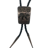 Rosco Scott Navajo Silver Bear Bolo DETAIL PHOTO 2 OF 4