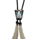 Zuni John & Rosalie Bowannie Stone and Shell Inlay Bolo DETAIL PHOTO 2 OF 4