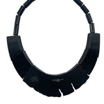 Guillemette L'Hoir 80s Hand Crafted Black "Cracked” Galalith Necklace BACK PHOTO 3 OF 3