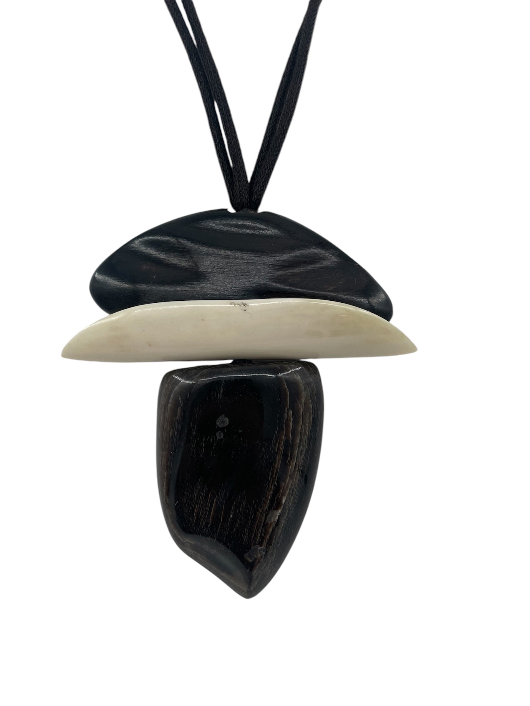 Wood and Bone Chunky Tribal Inspired Necklace PENDANT PHOTO 2 OF 3