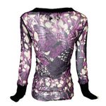 Jean Paul Gaultier Purple Mesh Butterfly Top with Velvet Sleeves BACK PHOTO 3 OF 4