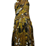 Donna Karan Spring 2012 Tribal Print Cross-Neck Dress FRONT PHOTO 2 OF 8