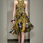 Donna Karan Spring 2012 Tribal Print Cross-Neck Dress RTW RUNWAY PHOTO 1 OF 8