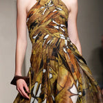 Donna Karan Spring 2012 Tribal Print Cross-Neck Dress RUNWAY PHOTO 8 OF 8