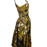 Donna Karan Spring 2012 Tribal Print Cross-Neck Dress SIDE PHOTO 3 OF 8