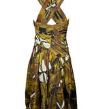 Donna Karan Spring 2012 Tribal Print Cross-Neck Dress BACK PHOTO 4 OF 8