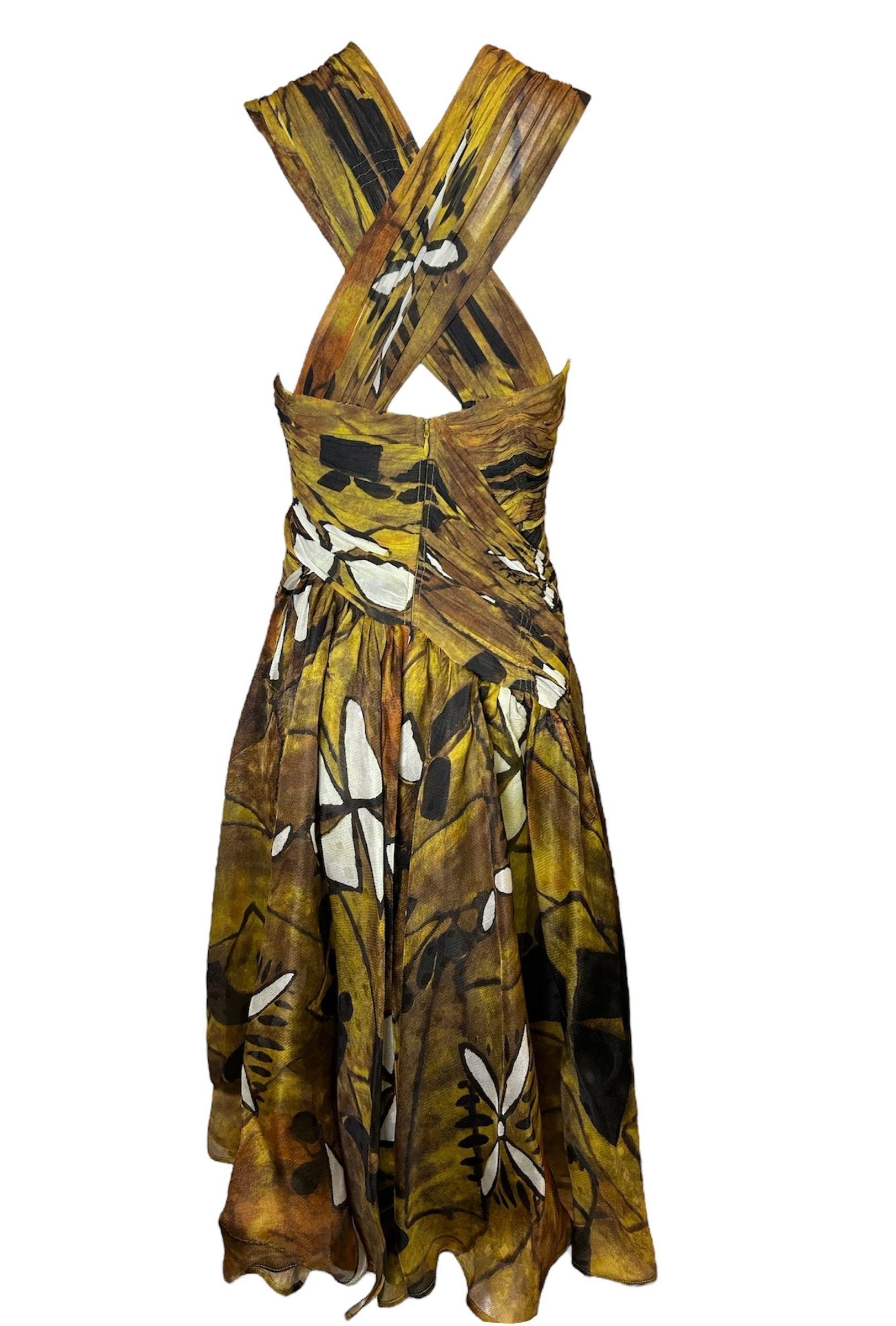 Donna Karan Spring 2012 Tribal Print Cross-Neck Dress BACK PHOTO 4 OF 8