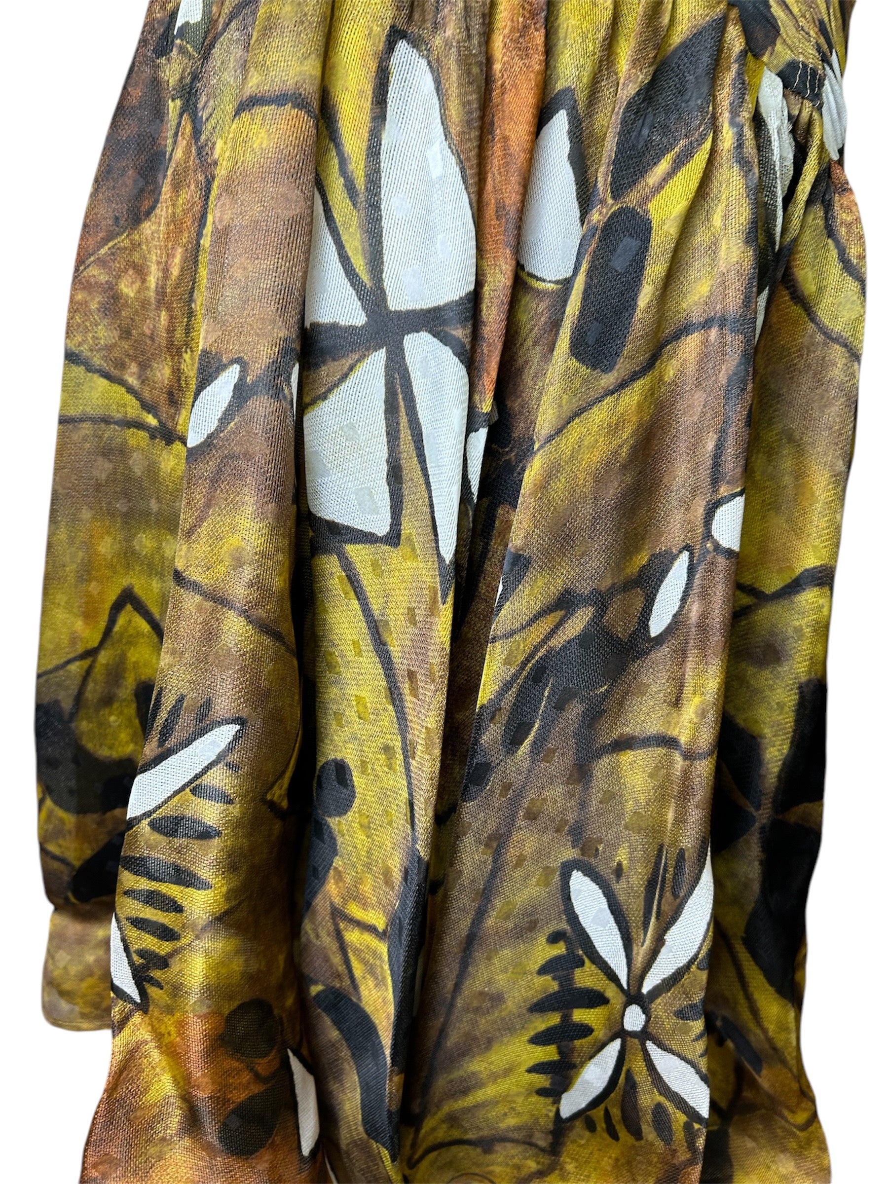 Donna Karan Spring 2012 Tribal Print Cross-Neck Dress DETAIL FABRIC PHOTO 5 OF 8