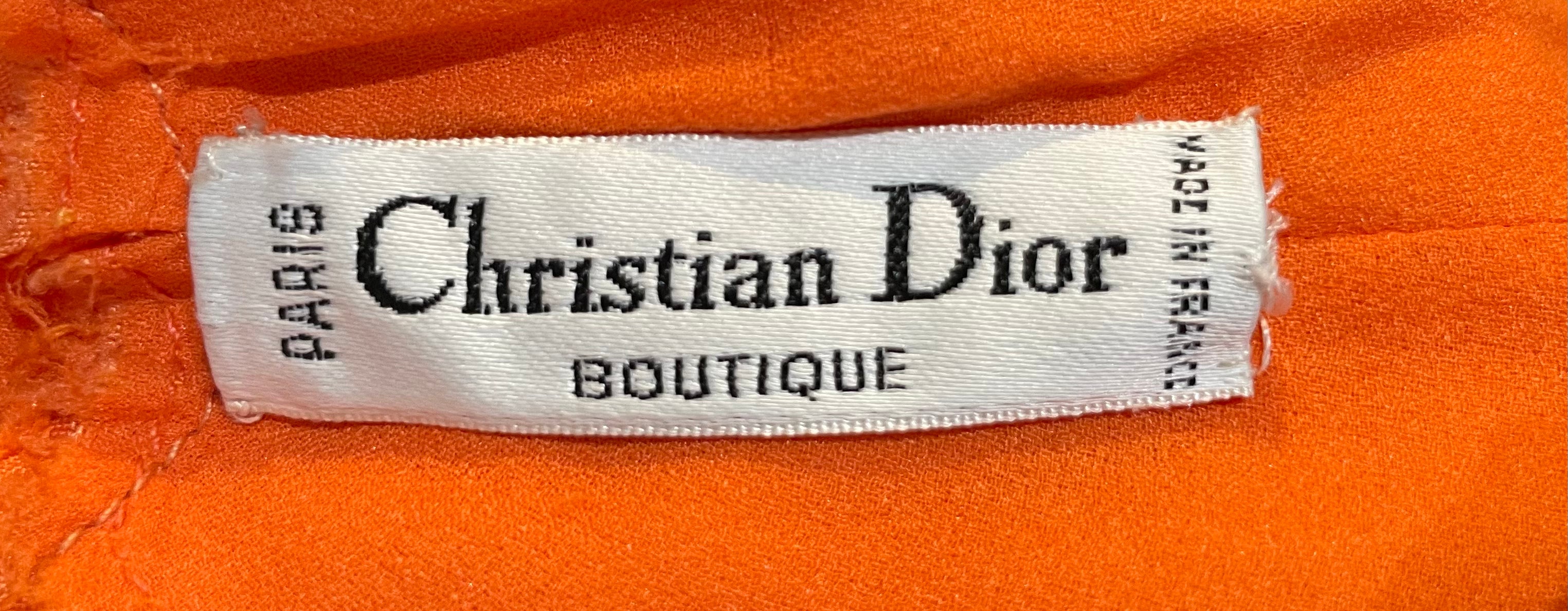 Christian Dior Boutique S/S 1968 Byzantine Orange and Gold Lamé Bohemian Gown LABEL 4/6