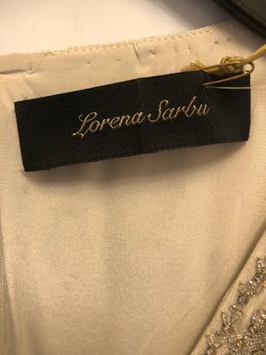 Lorena Sarbu White Jeweled Caftan, NOS. label