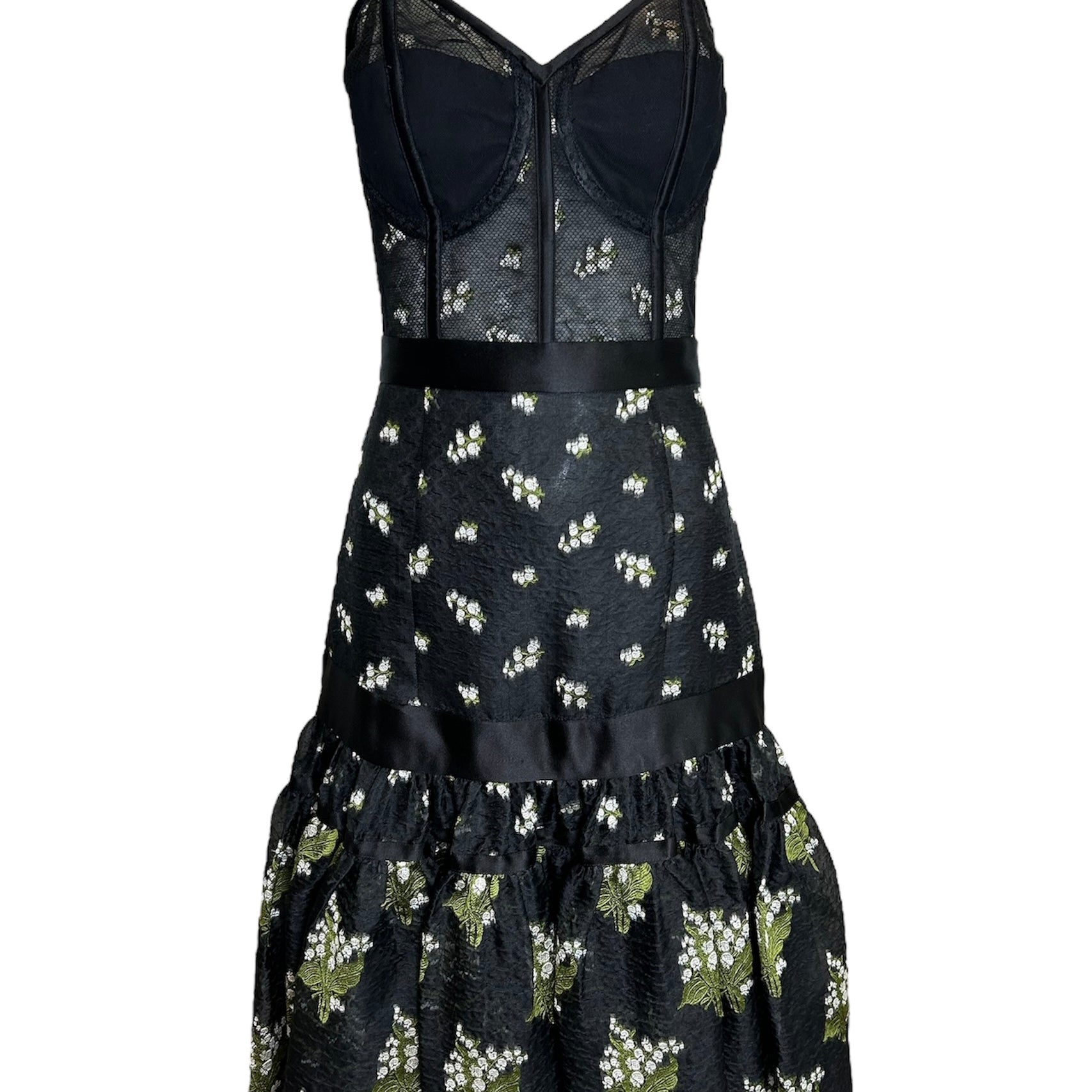 Alexander McQueen 2016 Resort Floral Reverse-Print Bustier Dress FRONT PHOTO 1 OF 7