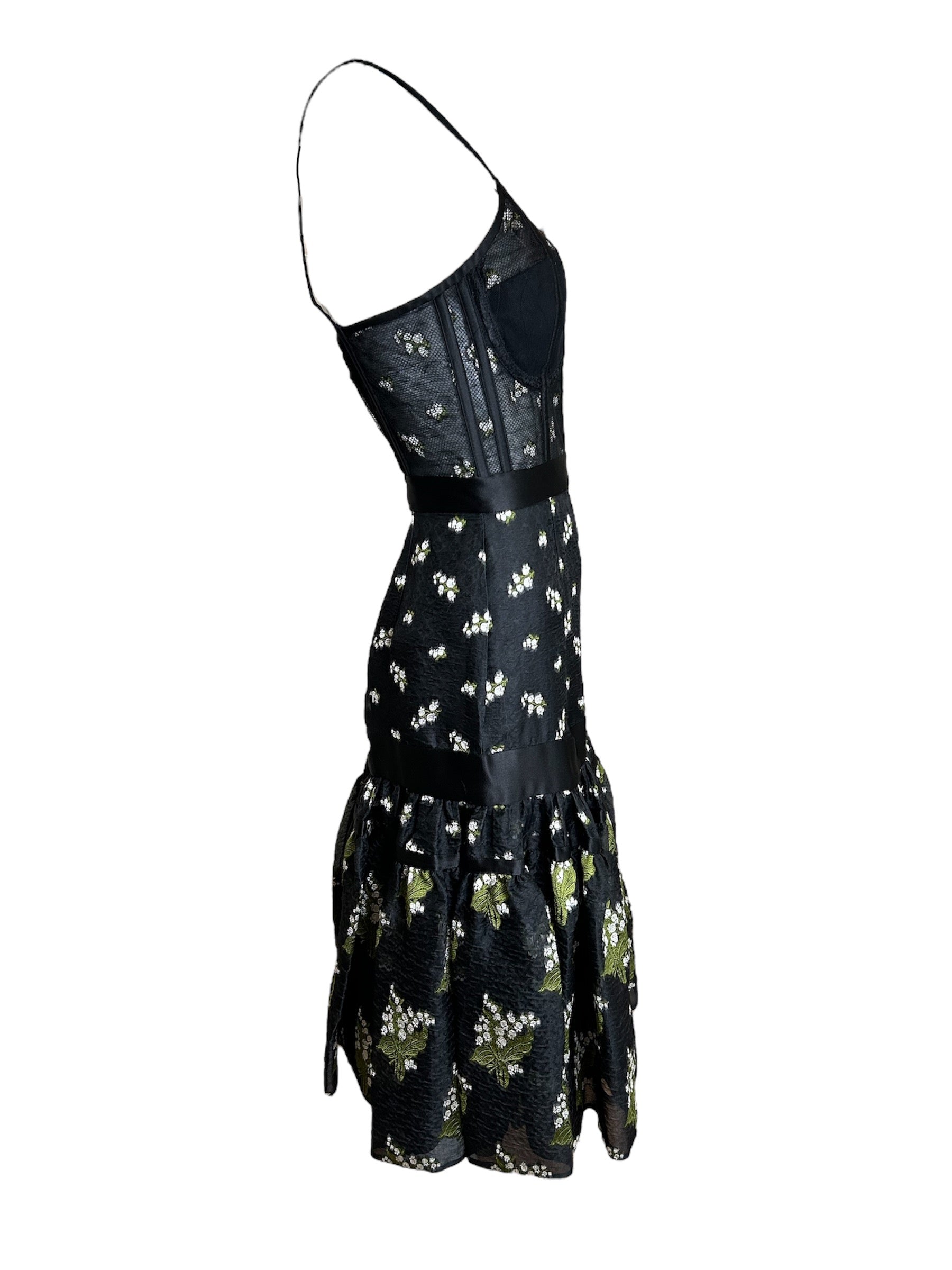 Alexander McQueen 2016 Resort Floral Reverse-Print Bustier Dress SIDE PHOTO 4 OF 7