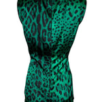 Dolce & Gabbana Green Leopard Silk and Lace Top, back