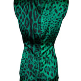 Dolce & Gabbana Green Leopard Silk and Lace Top, back