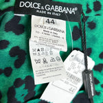 Dolce & Gabbana Green Leopard Silk and Lace Top, label