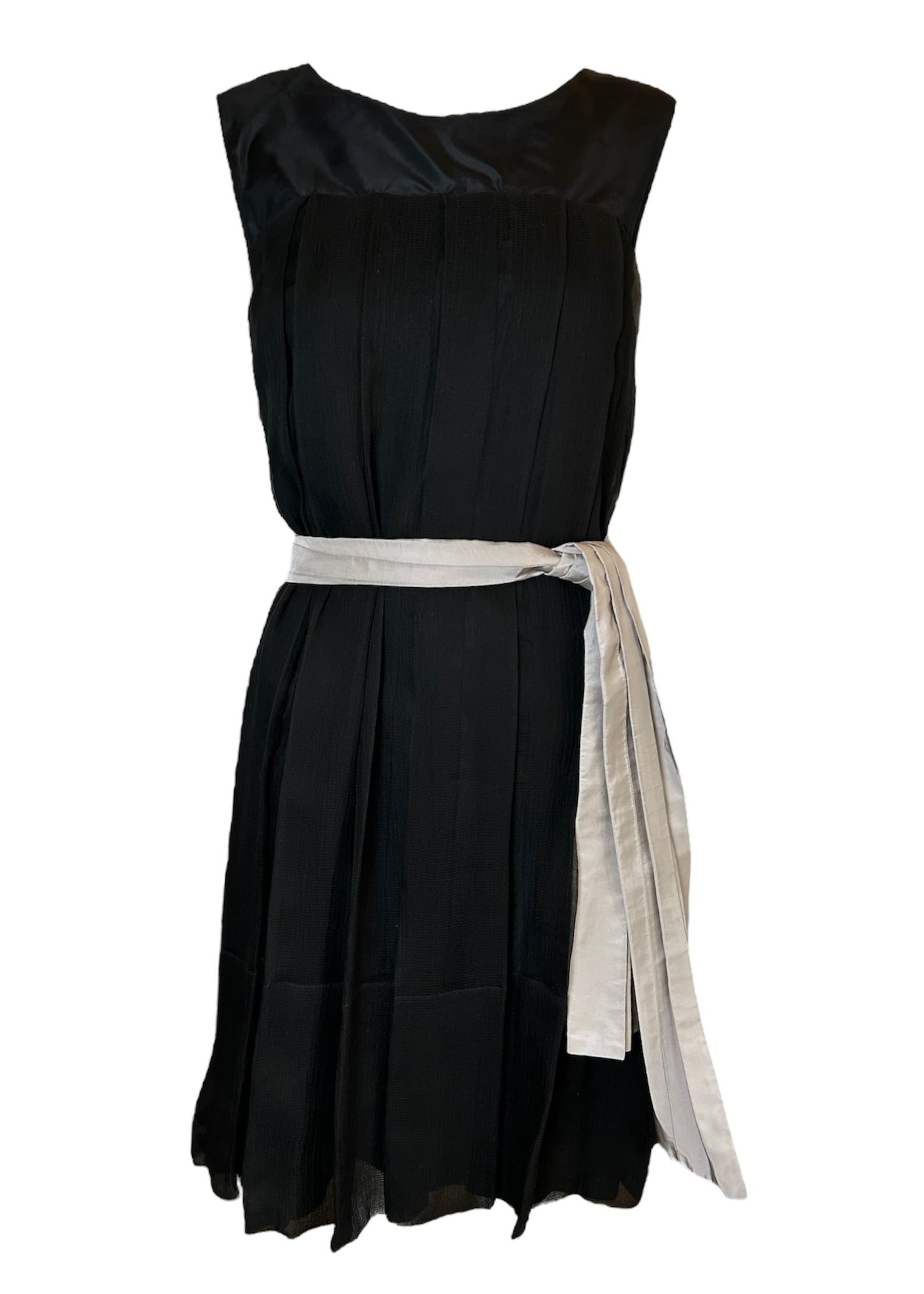 Chloé Silk Chiffon Cocktail Pleated Dress with Sash FRONT PHOTO 1 OF 7