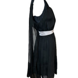 Chloé Silk Chiffon Cocktail Pleated Dress with Sash SIDE PHOTO 4 OF 7