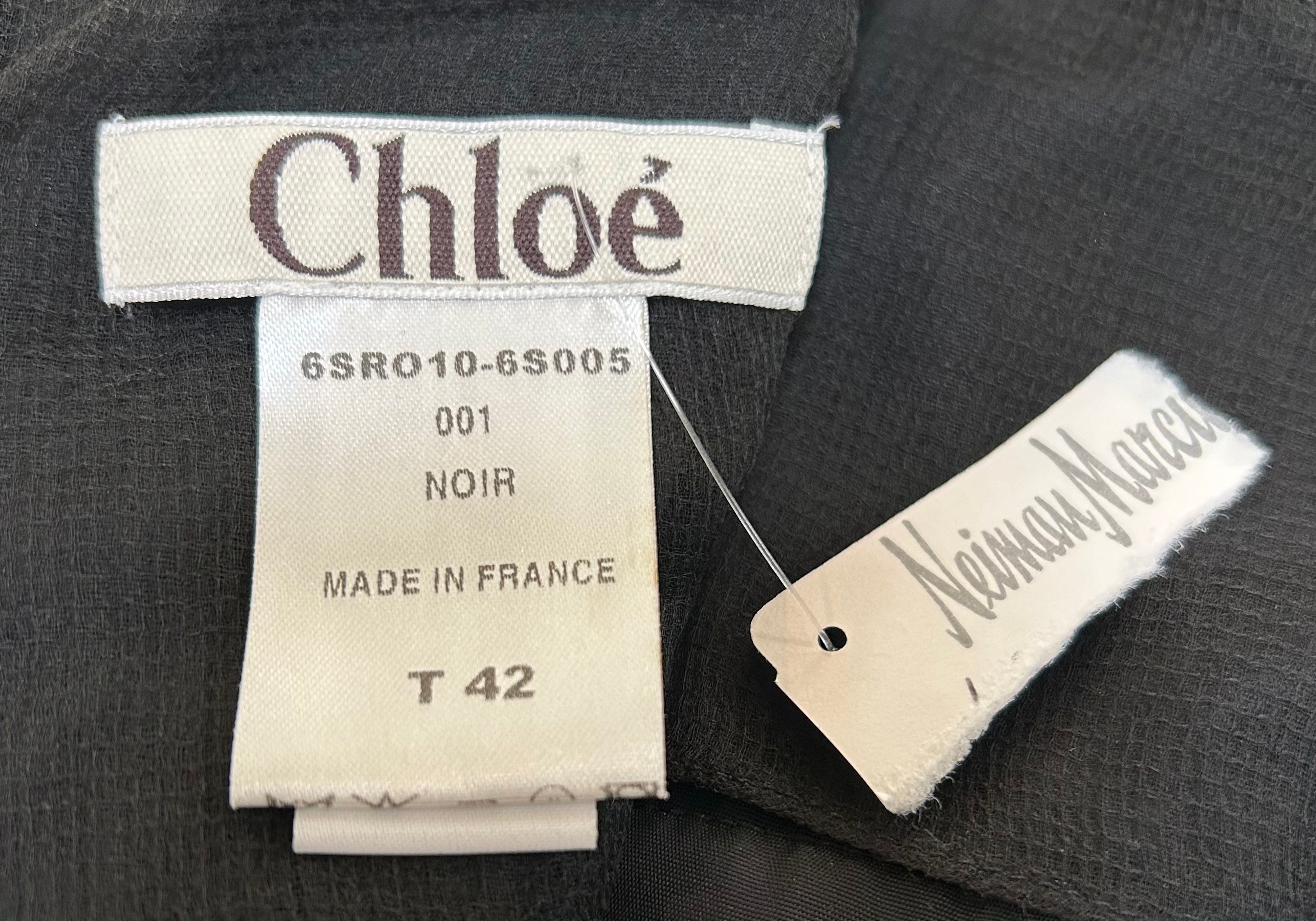 Chloé Silk Chiffon Cocktail Pleated Dress with Sash TAG PHOTO 6 OF 7