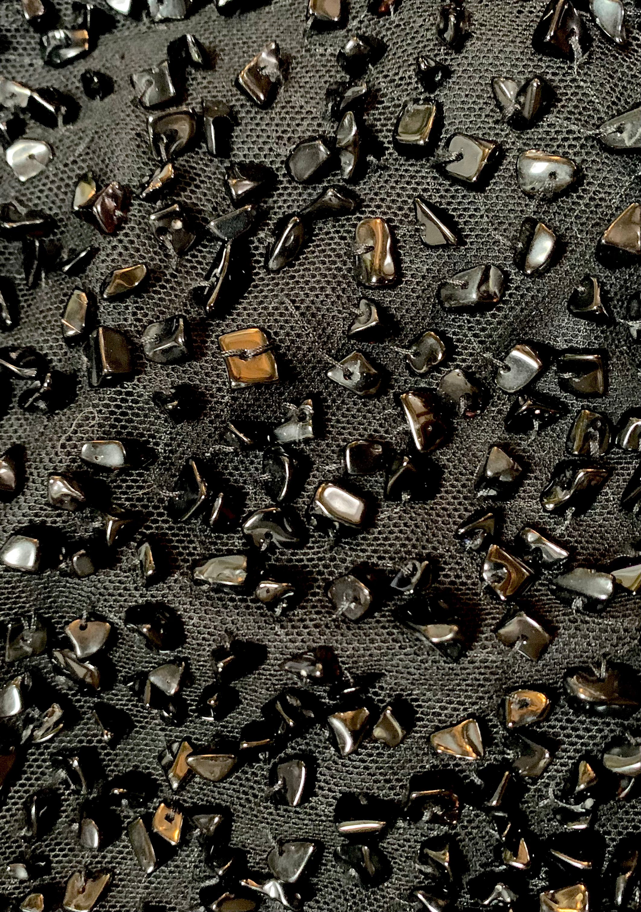 Loewe 2000s  Black  Glass Beaded Cocktail Skirt DETAIL 4 of 5