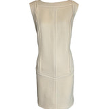 Fendi Eggshell Structured Reverse-Seam Shift Dress