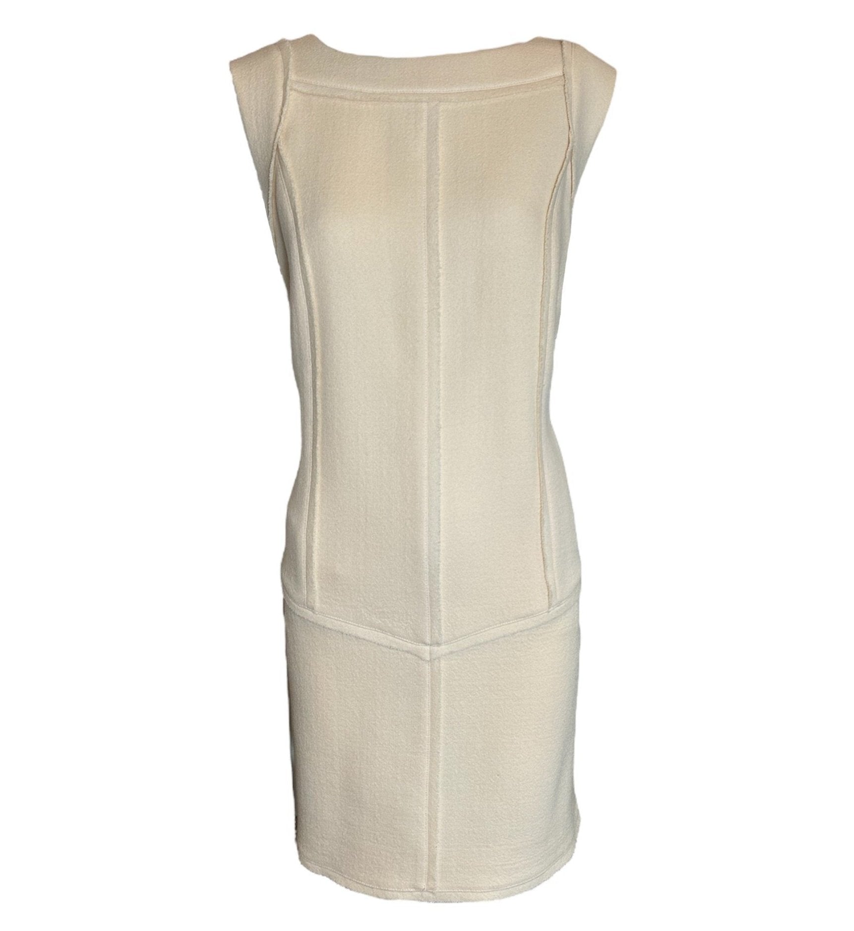 Fendi Eggshell Structured Reverse-Seam Shift Dress THE WAY WE WORE Fendi Eggshell Structured Reverse-Seam Shift Dress THE WAY WE WORE