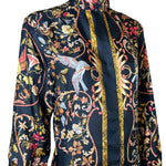 Hermes 1980s Pierres d'Orient et Occident Silk Button-Up Blouse PROFILE PHOTO 2 OF 9