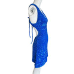 Roberto Cavalli 2010's Royal Blue Sequin Silk Mini Dress, side 2