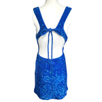 Roberto Cavalli 2010's Royal Blue Sequin Silk Mini Dress, back