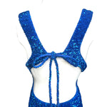 Roberto Cavalli 2010's Royal Blue Sequin Silk Mini Dress, top back