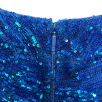 Roberto Cavalli 2010's Royal Blue Sequin Silk Mini Dress, zipper