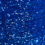 Roberto Cavalli 2010's Royal Blue Sequin Silk Mini Dress, close up