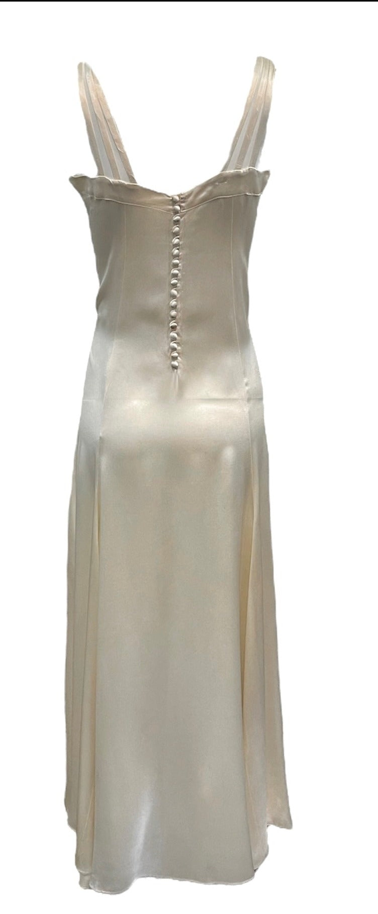  1930s Ivory Slipper Satin Bias Cut Bridal Ensemble GOWN BACK 6 of 9