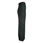 Haider Ackerman 2020s Olive & Black Sequined Herringbone Tweed Maxi Skirt, side 2