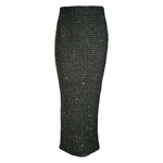 Haider Ackerman 2020s Olive & Black Sequined Herringbone Tweed Maxi Skirt