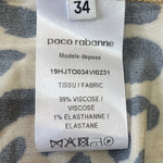 Paco Rabanne Leopard Button-Up Ruched Blouse CARE TAG PHOTO 6 OF 7