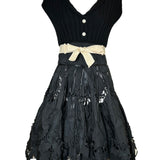 Tricot Chic Laser-Cut Full Skirted Dress with Bow FRONT PHOTO 1 OF 7