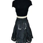 Tricot Chic Laser-Cut Full Skirted Dress with Bow BACK PHOTO 4 OF 7