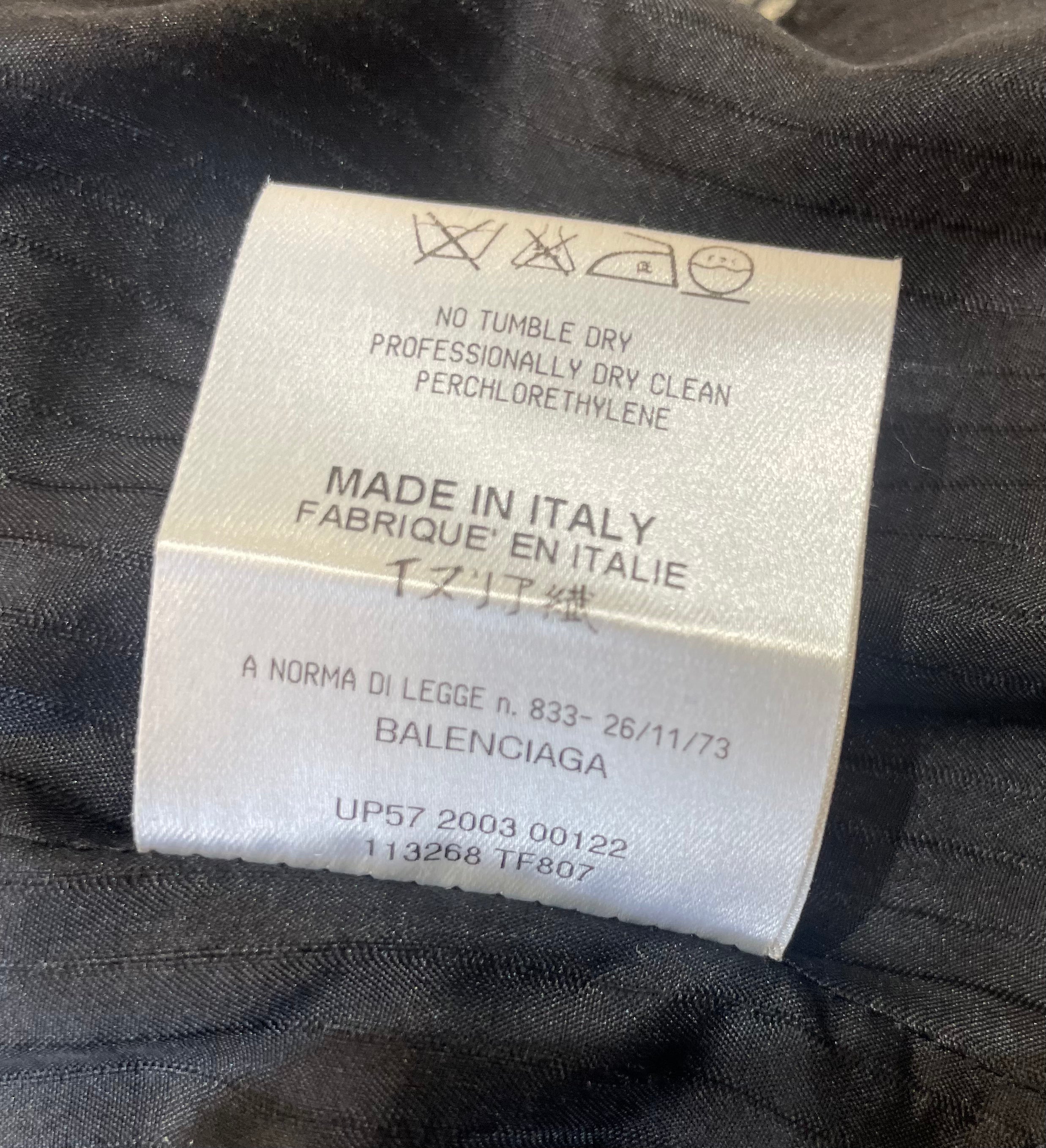  Balenciaga 2003 Tweed Cropped Blazer CARE TAG PHOTO 6 OF 6