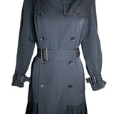 Yohji Yamamoto Double-Breasted Trenchcoat-Dress with Pleated Wool Skirt FRONT PHOTO CLOSED 1 OF 7