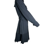 Yohji Yamamoto Double-Breasted Trenchcoat-Dress with Pleated Wool Skirt SIDE PHOTO 5 OF 7